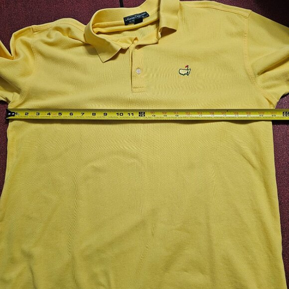 VTG Y2K Masters Collection Yellow Polo Shirt L 100% Pima Cotton Golf Casual - Picture 7 of 8